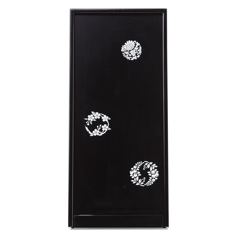 あかしや 硯箱 越前塗 黒 小 花丸文 ARK-03SH 1個（ご注文単位1個）【直送品】