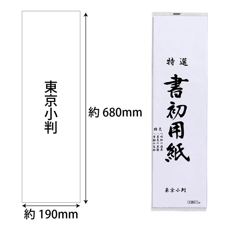 あかしや 書初め用紙 東京小判 20枚入り AO-30K-TKS 1冊(ご注文単位5冊)【直送品】