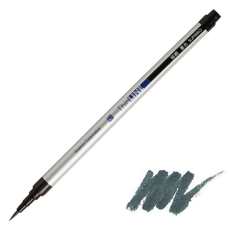 あかしや 極細毛筆 彩 Thin LINE 墨色 TL300-01 1パック（ご注文単位5パック）【直送品】