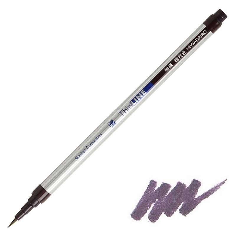 あかしや 極細毛筆 彩 Thin LINE 檜皮色 TL300-05 1パック（ご注文単位5パック）【直送品】