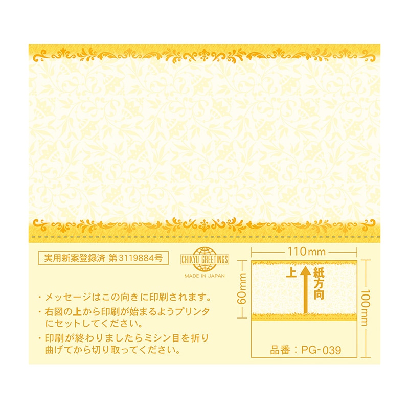 チキュウグリーティングス プリントギフトカード  PG-039 1束（ご注文単位1束）【直送品】