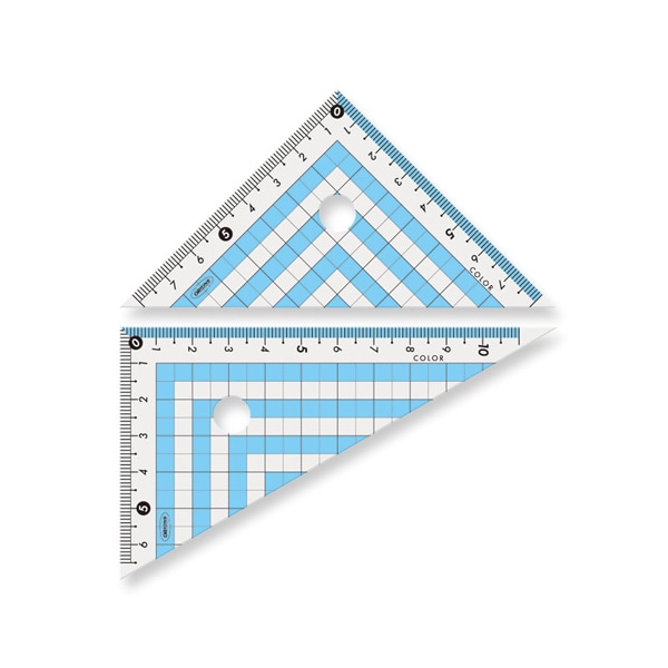 共栄プラスチック カラー三角定規 12cm ブルー CPK-120 1本（ご注文単位1本）【直送品】