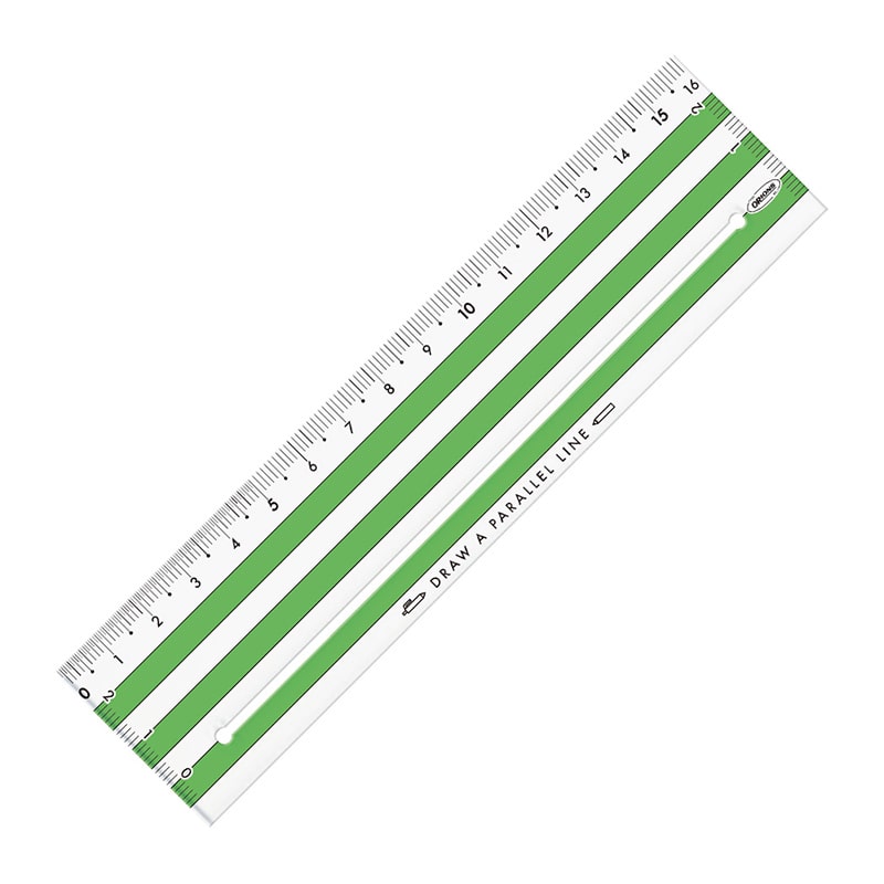 共栄プラスチック ヘイコウのものさし 16cm グリーン HM-16-KG 1本(ご注文単位1本)【直送品】