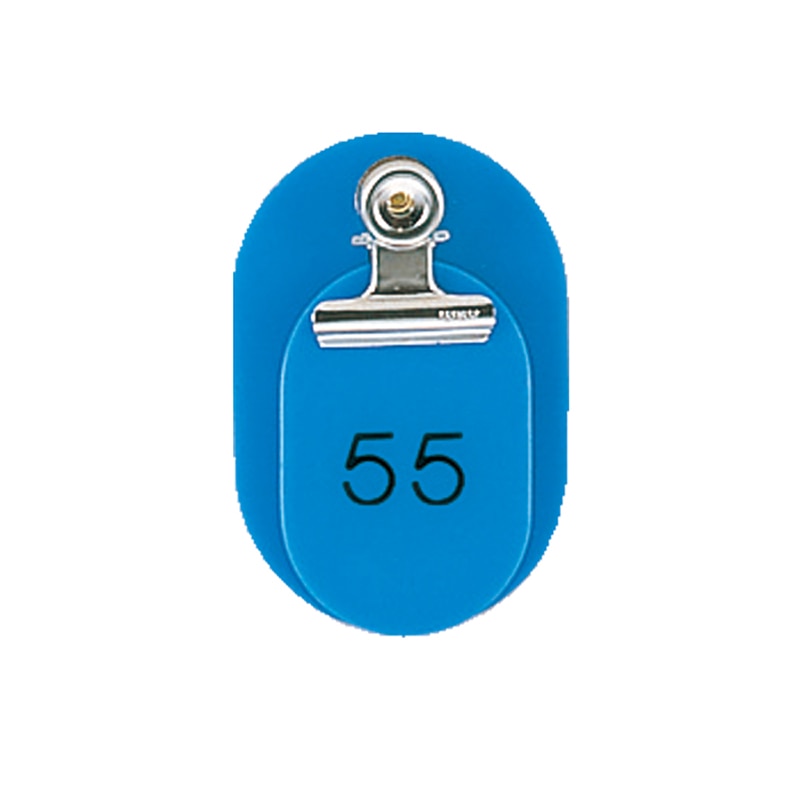 共栄プラスチック 親子番号札 小判型 51～100 スカイ CT-1-51-S 1組（ご注文単位1組）【直送品】