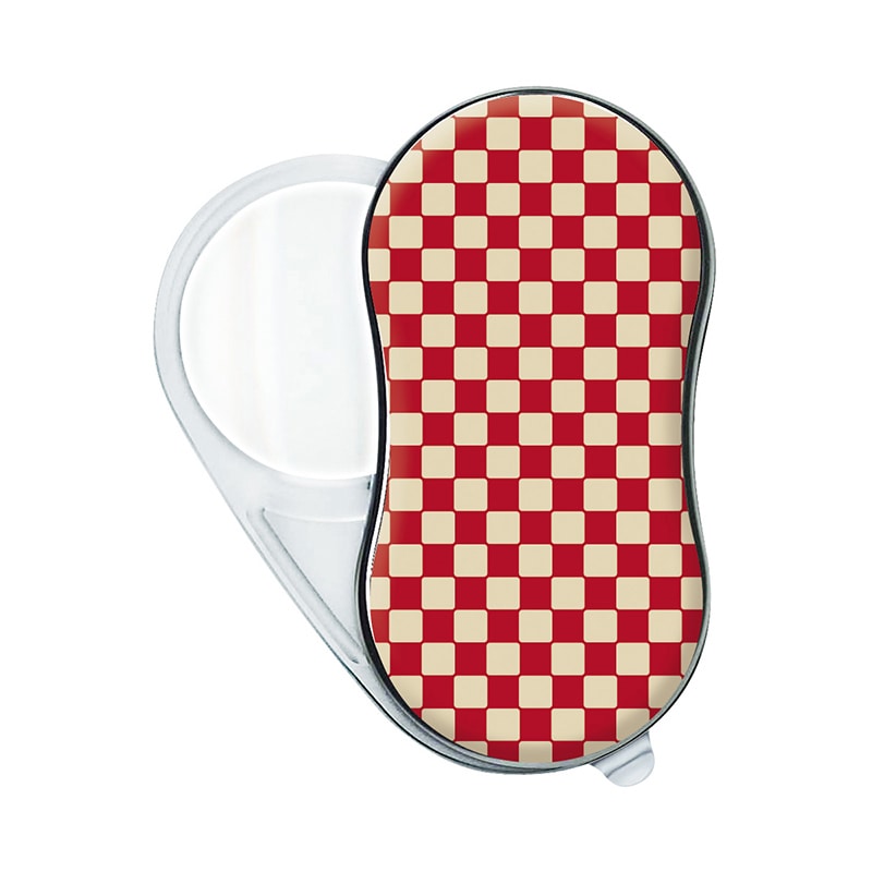 共栄プラスチック LEDライトつき拡大鏡 小紋わふ 市松 赤 SRW-IC-R 1個（ご注文単位1個）【直送品】