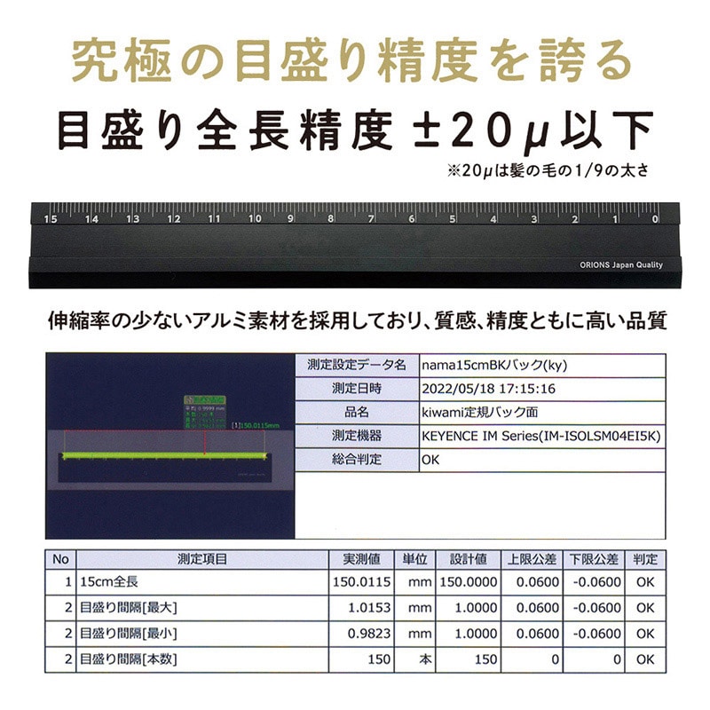 共栄プラスチック Kiwami LR左右利き手対応 アルミ定規 15cm ブラック KLR-15-BL 1本(ご注文単位1本)【直送品】
