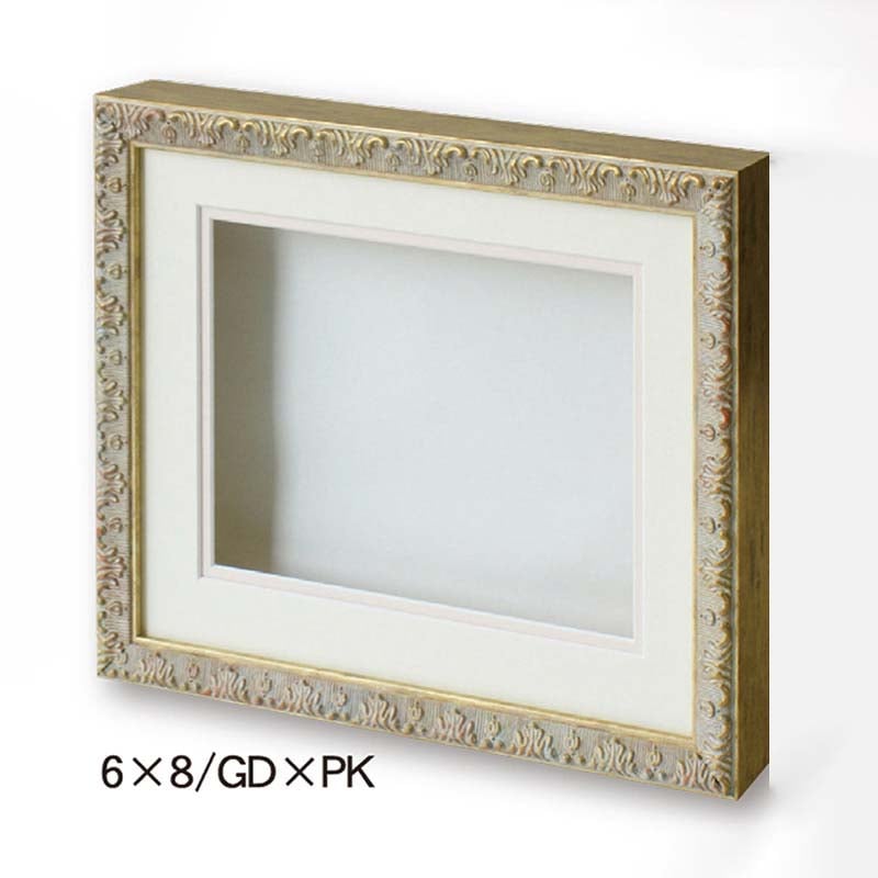 ジャパンアート ディスプレイフレーム　シャドーボックス 6×8　ゴールド×ピンク 8210 1個（ご注文単位1個）【直送品】