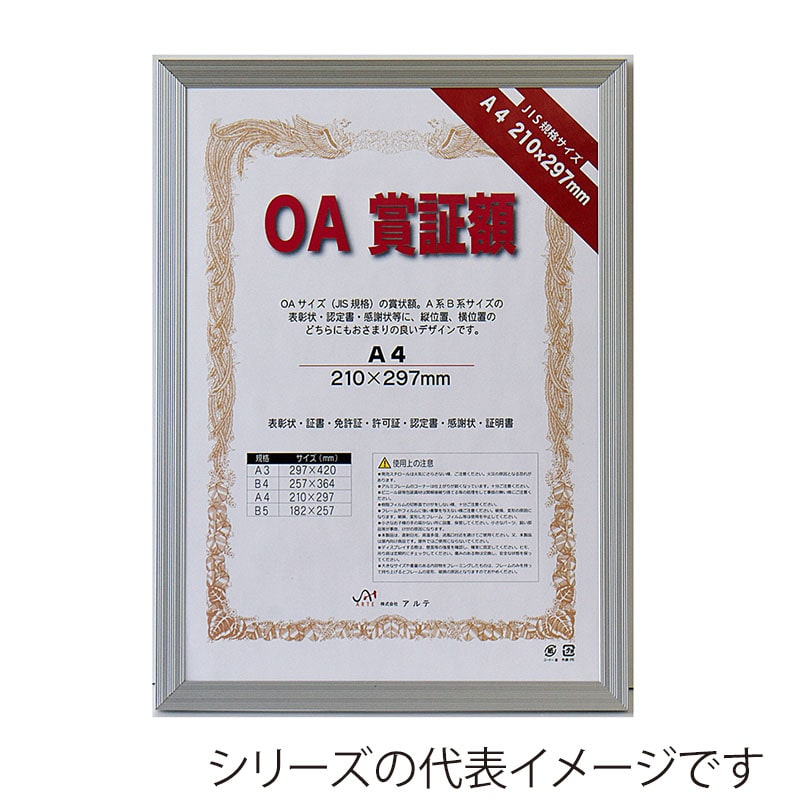 >ジャパンアート OA賞証額 カルビアン B5 シルバー OAS-VQ-B5-SV 1枚(ご注文単位1枚)【直送品】