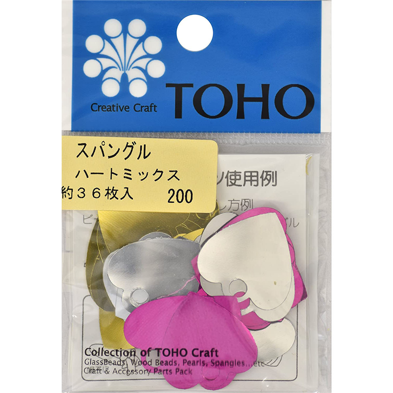 TOHO スパングル ハート ミックス 約22mm 約36枚入り 1枚（ご注文単位1枚）【直送品】