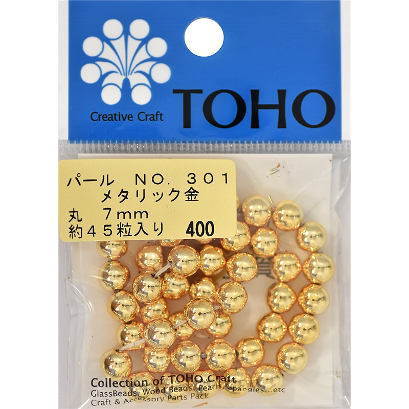 TOHO 丸型パール 外径約7mm 銀 約45ヶ入り No.300 1枚（ご注文単位1枚）【直送品】