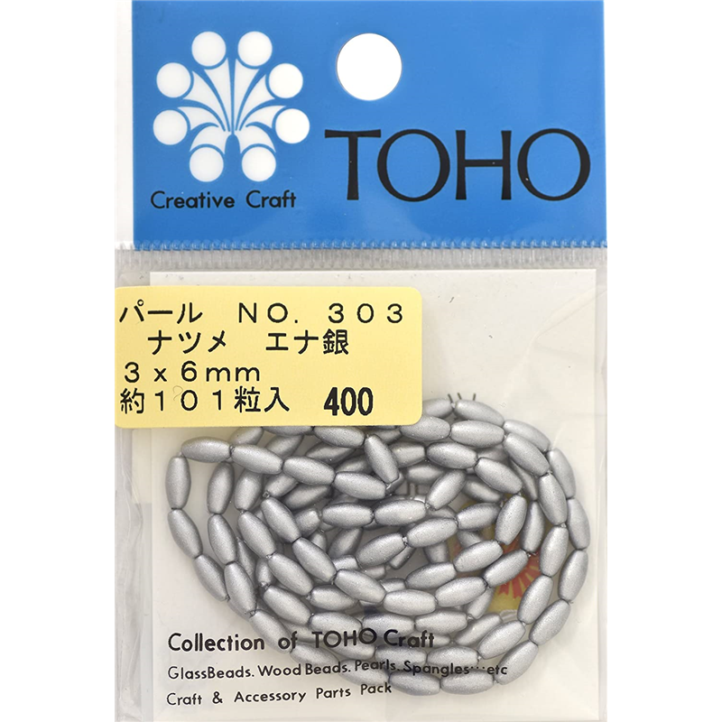 TOHO ナツメパール 約6×10mm 白 約43ヶ入り No.200 1枚（ご注文単位1枚）【直送品】