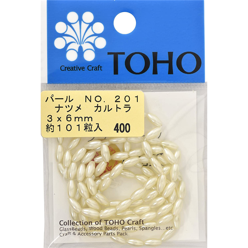 TOHO ナツメパール 約3×6mm カルトラ 約101ヶ入り No.201 1枚（ご注文単位1枚）【直送品】