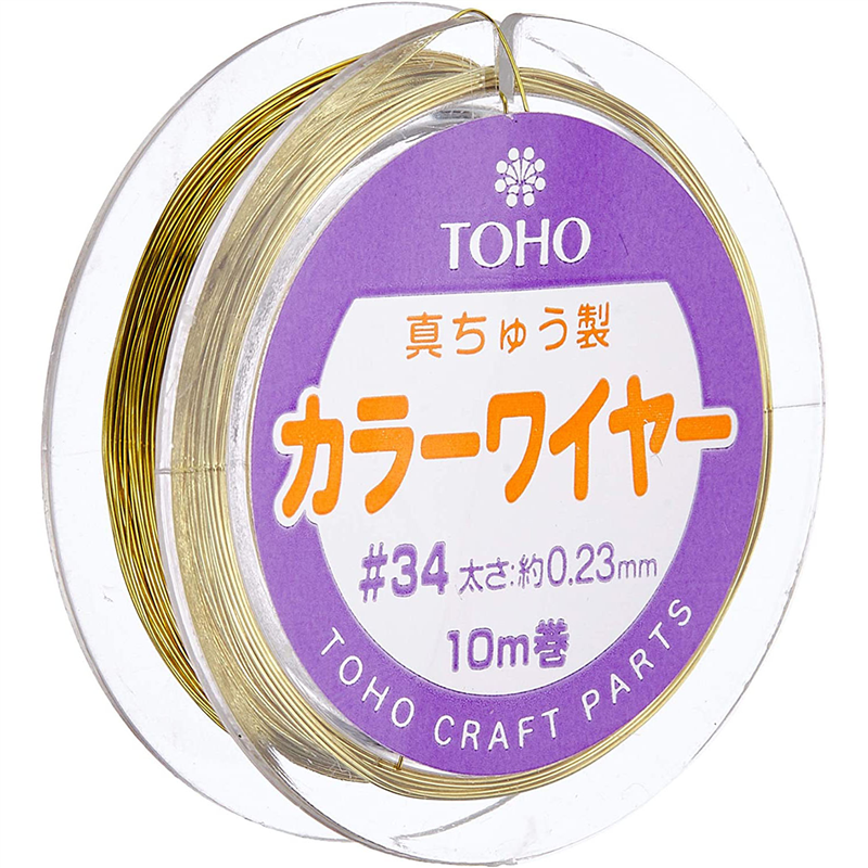 TOHO ワイヤー #31 太さ約0.29mm×長さ約10m巻 ゴールド 11-34-1 1枚(ご注文単位1枚)【直送品】