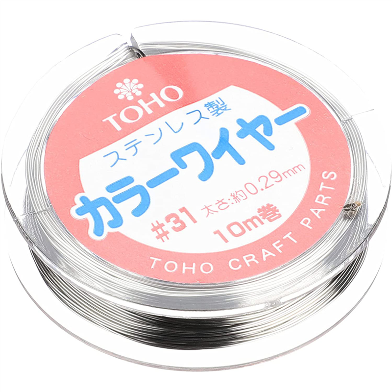 TOHO ワイヤー #31 太さ約0.29mm×長さ約10m巻 シルバー 11-31-2 1枚(ご注文単位1枚)【直送品】