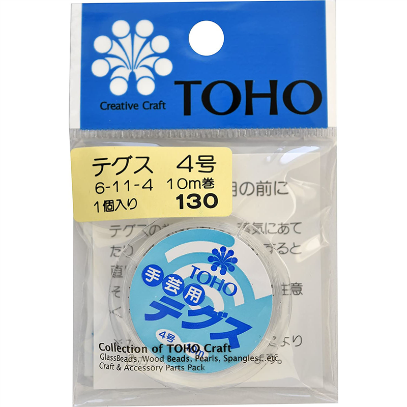TOHO テグス 太さ約0.33mm×約10m巻 4号 スキ 6-11-4 1枚（ご注文単位1枚）【直送品】