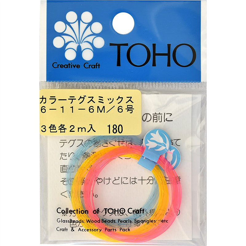 TOHO カラーテグスミックス 太さ約0.29mm×各色約2m ミックス 6-11-3M 1袋（ご注文単位1袋）【直送品】