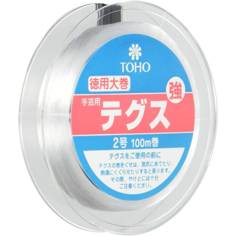 TOHO テグス 太さ約0.23mm×約100m巻 強 2号 スキ 6-100-12 1枚（ご注文単位1枚）【直送品】