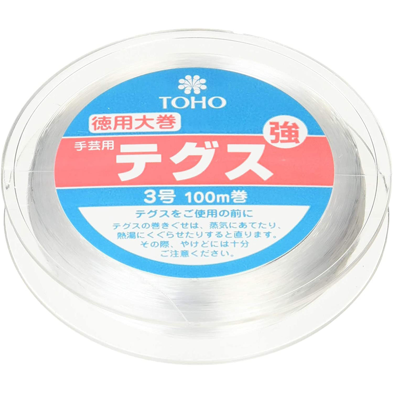 TOHO テグス 太さ約0.29mm×約100m巻 強 3号 スキ 6-100-13 1枚（ご注文単位1枚）【直送品】