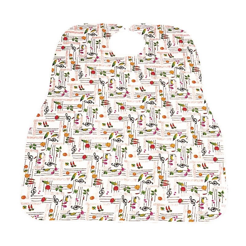 食事用エプロン　フルーツ柄 400-01　ピンク  1個（ご注文単位1個）【直送品】