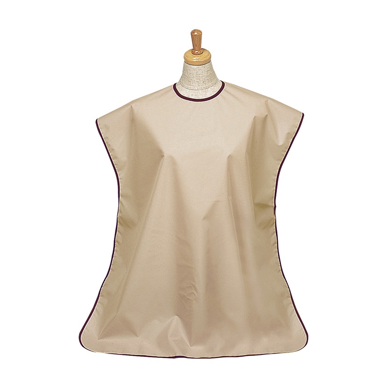 食事用エプロン 無地 400-F ベージュ 1個(ご注文単位1個)【直送品】