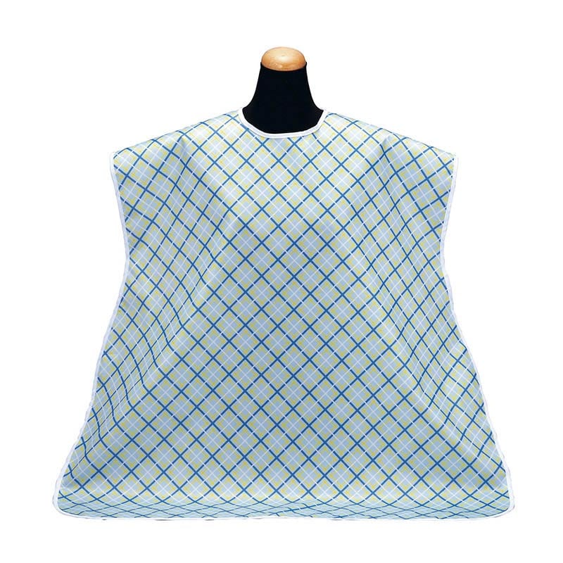 食事用エプロン　2500　チェックサックス   1個（ご注文単位1個）【直送品】