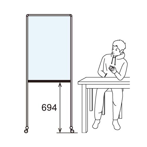 馬印 透明ボード シンプル タテ型 23サイズ UDTP23NZ 1台(ご注文単位1台)【直送品】