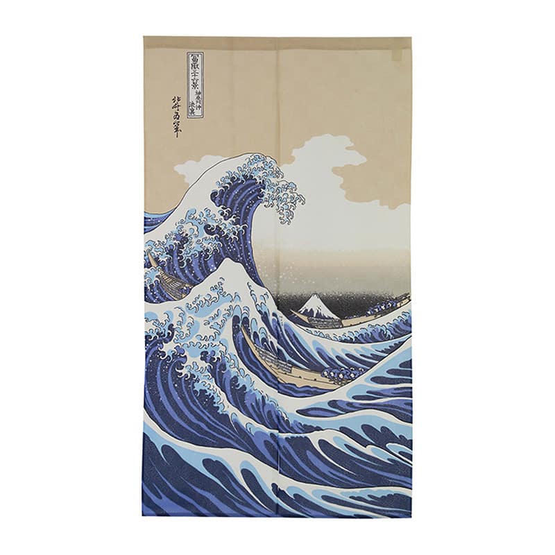 ナルミ 浮世絵のれん 85×150cm 白波 浪裏に富士 14-214 1枚（ご注文単位1枚）【直送品】