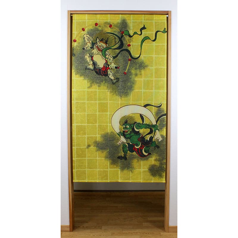 ナルミ 和風のれん 金糸 85×150cm 風神雷神 14-272 1枚（ご注文単位1枚）【直送品】