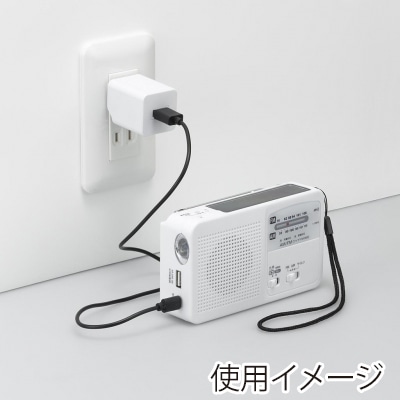 ヤザワコーポレーション 手回し充電ラジオ BS901WH 1個(ご注文単位1個)【直送品】