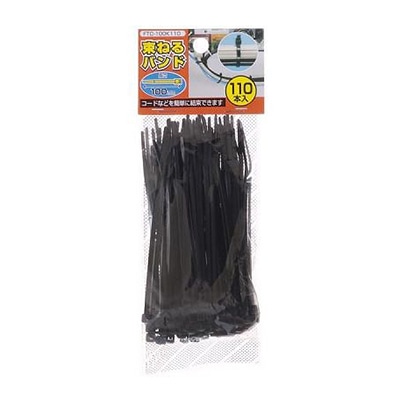 ヤザワコーポレーション 配線用品 束ねるバンド 100mm 黒 110本入 FTC100K110 1パック（ご注文単位1パック）【直送品】