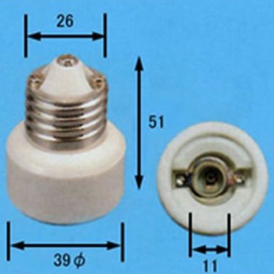 ヤザワコーポレーション 照明器具 転換アダプタ E26-E11 SF2611 1個(ご注文単位1個)【直送品】