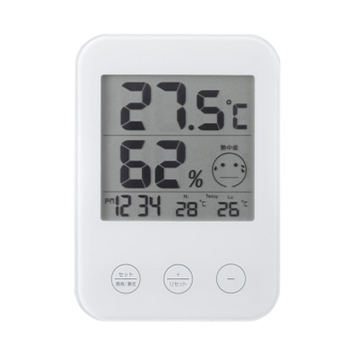 ヤザワコーポレーション 熱中症・インフルエンザ警報付 デジタル温湿度計 ホワイト DO05WH 1個(ご注文単位1個)【直送品】