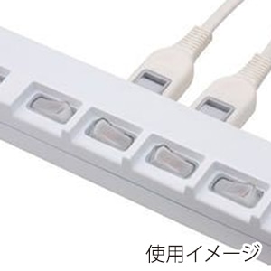 ヤザワコーポレーション 横差し個別スイッチ付 節電タップ 6個口 2m 白 Y02YBKS662WH 1個(ご注文単位1個)【直送品】