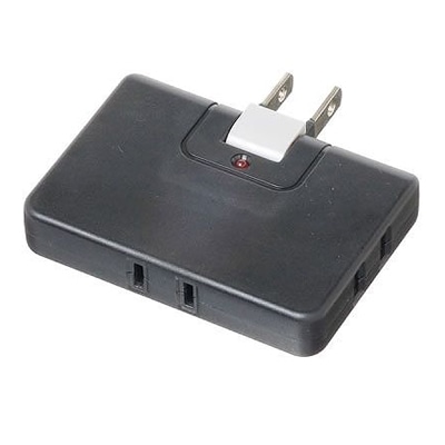 ヤザワコーポレーション 雷サージ付コーナータップ 3個口 黒 Y02CK300BK 1個（ご注文単位1個）【直送品】