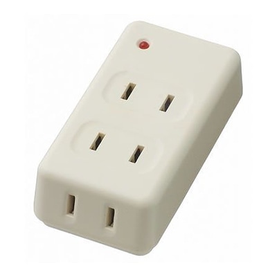 ヤザワコーポレーション 雷サージ付フロントタップ 3個口 白 Y02FUK300WH 1個(ご注文単位1個)【直送品】