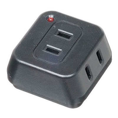 ヤザワコーポレーション 雷サージ付トリプルタップ 3個口 黒 Y02TK300BK 1個(ご注文単位1個)【直送品】