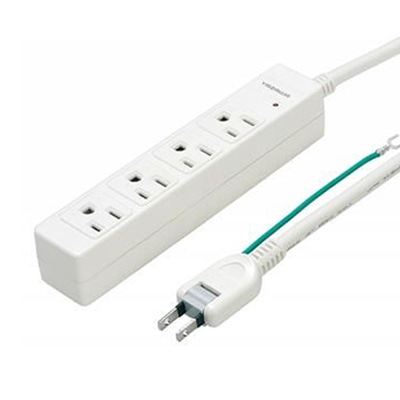 ヤザワコーポレーション 3Pマグネットタップ 4個口 2m Y02JKP402WH 1個(ご注文単位1個)【直送品】