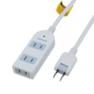 ヤザワコーポレーション 雷サージ付テーブルタップ 3個口 3m 白 Y02KS303WH 1個(ご注文単位1個)【直送品】