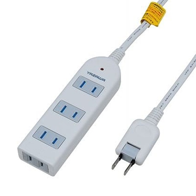 ヤザワコーポレーション 雷サージ付テーブルタップ 4個口 1m 白 Y02KS401WH 1個(ご注文単位1個)【直送品】