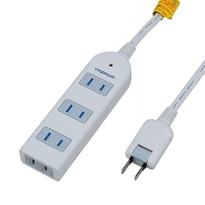 ヤザワコーポレーション 雷サージ付テーブルタップ 4個口 2m 白 Y02KS402WH 1個(ご注文単位1個)【直送品】
