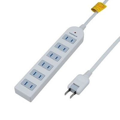 ヤザワコーポレーション 雷サージ付テーブルタップ 6個口 5m 白 Y02KS605WH 1個(ご注文単位1個)【直送品】