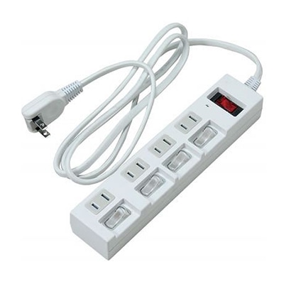 ヤザワコーポレーション 個別・集中スイッチ付節電タップ 4個口 2m 白 Y02BKS452WH 1個(ご注文単位1個)【直送品】