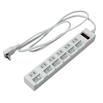 ヤザワコーポレーション 個別・集中スイッチ付節電タップ 6個口 2m 白 Y02BKS672WH 1個(ご注文単位1個)【直送品】