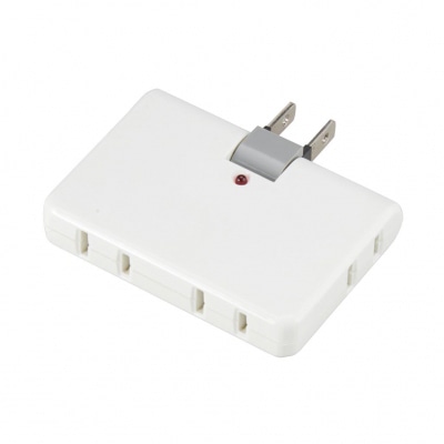 ヤザワコーポレーション 雷ガード付コーナータップ 4個口 ホワイト Y02CK400WH 1個(ご注文単位1個)【直送品】