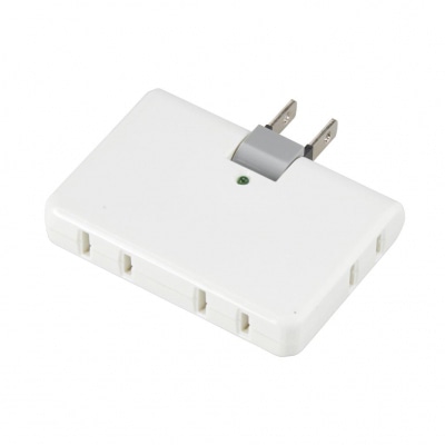 ヤザワコーポレーション 強力雷ガード付コーナータップ 4個口 ホワイト Y02HCK400WH 1個(ご注文単位1個)【直送品】