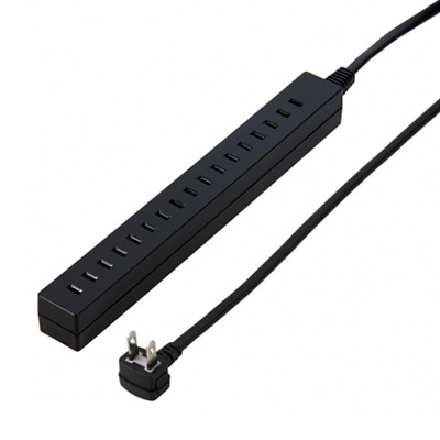 ヤザワコーポレーション 差し込みフリータップ ベーシック ブラック 2.5m H85025BK2 1個（ご注文単位1個）【直送品】