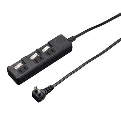ヤザワコーポレーション 雷ガード付節電タップ 3個口 個別スイッチ付 コード長1m ブラック H8KS331BK 1個（ご注文単位1個）【直送品】