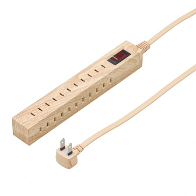 ヤザワコーポレーション 差し込みフリータップ 2面ブレーカーSW付 ナチュラルウッド H9B10115NW 1個（ご注文単位1個）【直送品】