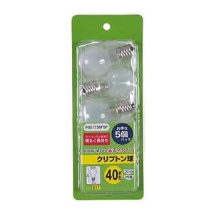 ヤザワコーポレーション 白熱電球 省エネクリプトンランプ P35 E17 40W形 フロスト 5個入 P351736F5P 1箱(ご注文単位1箱)【直送品】