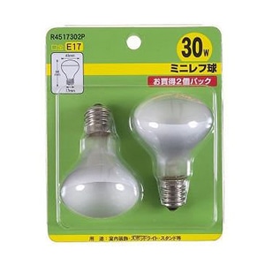 ヤザワコーポレーション 白熱電球 ミニレフ球 R45 E17 30W 2個入 R4517302P 1パック(ご注文単位1パック)【直送品】